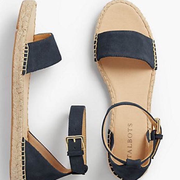 Talbots Shoes - NWOT Talbots Ivy Leather Espadrilles Sandals 8.5M